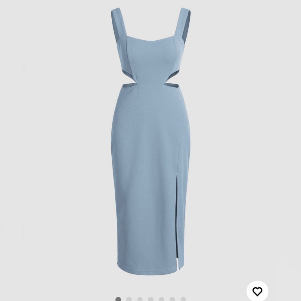 Cider Solid Blue Cut Out dress